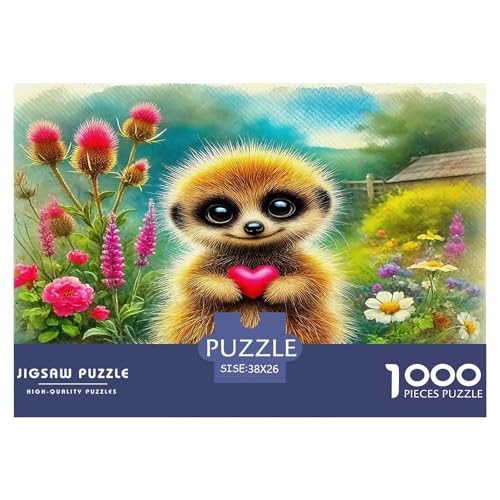 Meerkat Puzzles 1000-teilige Schwer Puzzle Spielzeug Lernspiel Impossible Herausforderungsspielzeug Für Erwachsene Kinder 38x26cm/1000pcs von UNRXJZLVM