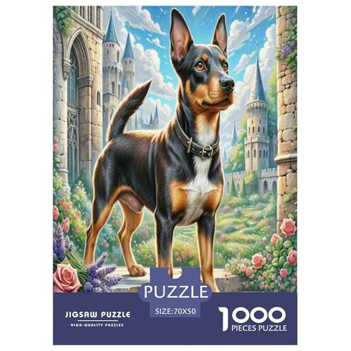 Miniatur Pinscher Puzzle 1000-teilige Schwer Puzzle Spielzeug Lernspiel Impossible Herausforderungsspielzeug Für Erwachsene Kinder 70x50cm/1000pcs von UNRXJZLVM