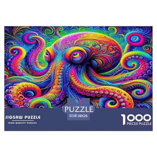 Octopus Puzzle 1000-teilige Schwer Puzzle Spielzeug Lernspiel Impossible Herausforderung Spielzeug Für Erwachsene Kinder 38x26cm/1000pcs von UNRXJZLVM