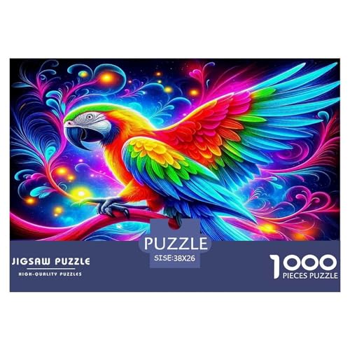 Papagei Puzzle 1000-teilige Schwer Puzzle Spielzeug Pädagogisches Spiel Impossible Herausforderungsspielzeug Für Erwachsene Und Kinder in Bewährter 38x26cm/1000pcs von UNRXJZLVM
