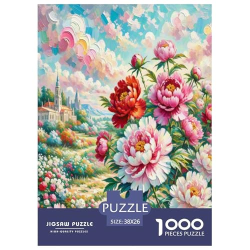 Peony Puzzle 1000-teilige Schwer Puzzle Spielzeug Lernspiel Impossible Herausforderung Spielzeug Für Erwachsene Und Kinder in Bewährter 38x26cm/1000pcs von UNRXJZLVM