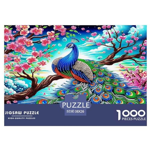 Pfauen Puzzle 1000 Teile Schwer Puzzle Spielzeug Lernspiel Impossible Herausforderung Spielzeug Für Erwachsene Kinder 38x26cm/1000pcs von UNRXJZLVM