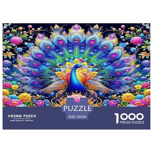 Pfauen Puzzle 1000 Teile Schwer Puzzle Spielzeug Lernspiel Impossible Herausforderungsspielzeug Für Erwachsene Kinder 70x50cm/1000pcs von UNRXJZLVM