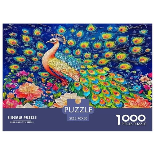 Pfauen Puzzle 1000 Teile Schwer Puzzle Spielzeug Pädagogisches Spiel Impossible Herausforderungsspielzeug Für Erwachsene Kinder 70x50cm/1000pcs von UNRXJZLVM