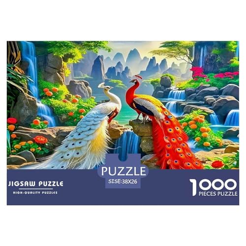 Pfauen Puzzle 1000-teilige Schwer Puzzle Spielzeug Lernspiel Impossible Herausforderungsspielzeug Für Erwachsene Kinder 38x26cm/1000pcs von UNRXJZLVM