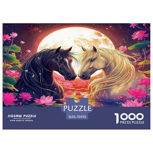 Pferd Puzzle 1000 Teile Schwer Puzzle Spielzeug Lernspiel Impossible Herausforderung Spielzeug Für Erwachsene Kinder 70x50cm/1000pcs von UNRXJZLVM