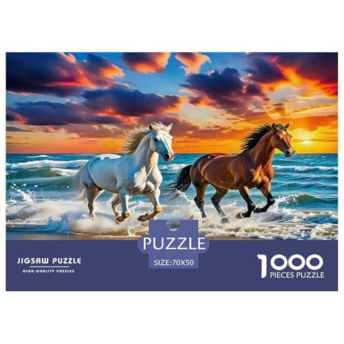 Pferd Puzzle 1000 Teile Schwer Puzzle Spielzeug Lernspiel Impossible Herausforderung Spielzeug Für Erwachsene Und Kinder in Bewährter 70x50cm/1000pcs von UNRXJZLVM