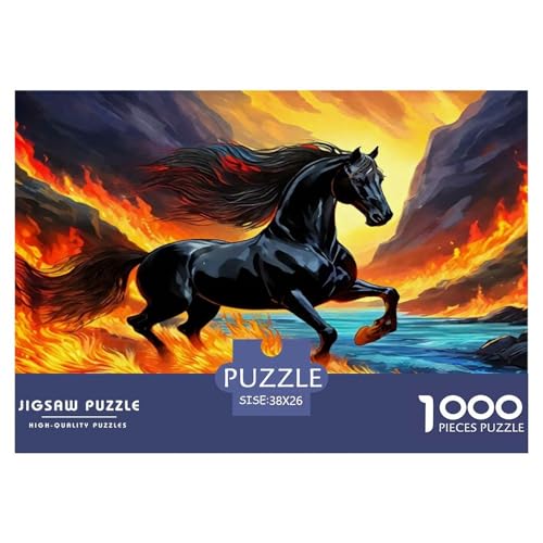 Pferd Puzzle 1000 Teile Schwer Puzzle Spielzeug Lernspiel Impossible Herausforderungsspielzeug Für Erwachsene Kinder 38x26cm/1000pcs von UNRXJZLVM