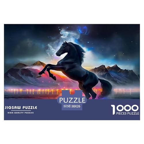 Pferd Puzzle 1000 Teile Schwer Puzzle Spielzeug Lernspiel Impossible Herausforderungsspielzeug Für Erwachsene Kinder 38x26cm/1000pcs von UNRXJZLVM