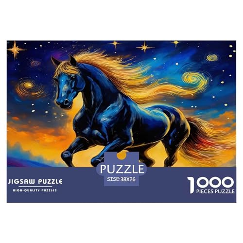Pferd Puzzle 1000 Teile Schwer Puzzle Spielzeug Lernspiel Impossible Herausforderungsspielzeug Für Erwachsene Kinder 38x26cm/1000pcs von UNRXJZLVM