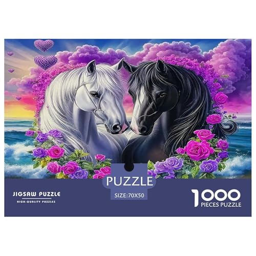 Pferd Puzzle 1000 Teile Schwer Puzzle Spielzeug Lernspiel Impossible Herausforderungsspielzeug Für Erwachsene Kinder 70x50cm/1000pcs von UNRXJZLVM