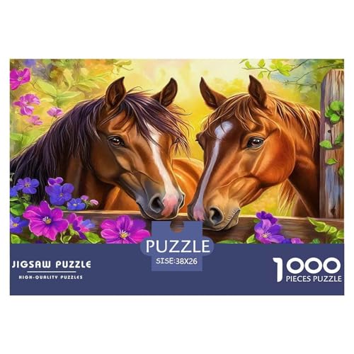 Pferd Puzzle 1000 Teile Schwer Puzzle Spielzeug Lernspiel Impossible Herausforderungsspielzeug Für Erwachsene Und Kinder Ab 12 Jahren 38x26cm/1000pcs von UNRXJZLVM