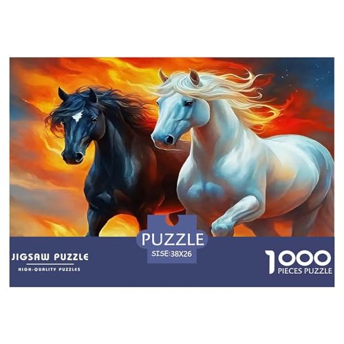 Pferd Puzzle 1000 Teile Schwer Puzzle Spielzeug Pädagogisches Spiel Impossible Herausforderung Spielzeug Für Erwachsene Und Kinder Ab 12 Jahren 38x26cm/1000pcs von UNRXJZLVM