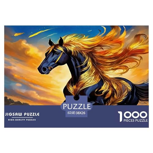 Pferd Puzzle 1000 Teile Schwer Puzzle Spielzeug Pädagogisches Spiel Impossible Herausforderung Spielzeug Für Erwachsene Und Kinder Ab 12 Jahren 38x26cm/1000pcs von UNRXJZLVM