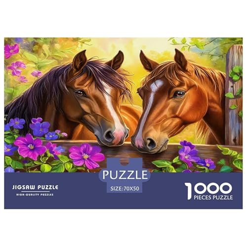 Pferd Puzzle 1000 Teile Schwer Puzzle Spielzeug Pädagogisches Spiel Impossible Herausforderung Spielzeug Für Erwachsene Und Kinder Ab 12 Jahren 70x50cm/1000pcs von UNRXJZLVM