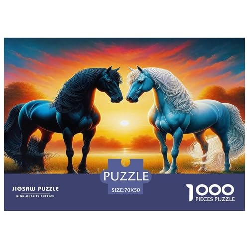 Pferd Puzzle 1000 Teile Schwer Puzzle Spielzeug Pädagogisches Spiel Impossible Herausforderungsspielzeug Für Erwachsene Kinder 70x50cm/1000pcs von UNRXJZLVM