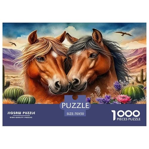 Pferd Puzzle 1000 Teile Schwer Puzzle Spielzeug Pädagogisches Spiel Impossible Herausforderungsspielzeug Für Erwachsene Kinder 70x50cm/1000pcs von UNRXJZLVM
