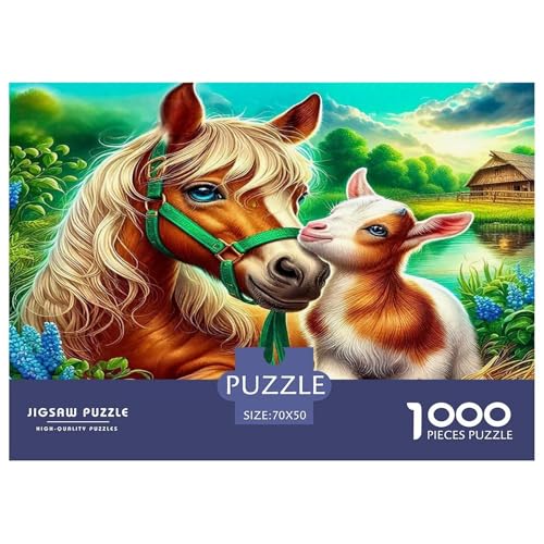 Pferd Puzzle 1000-teilige Schwer Puzzle Spielzeug Lernspiel Impossible Herausforderung Spielzeug Für Erwachsene Kinder 70x50cm/1000pcs von UNRXJZLVM