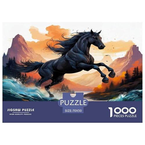Pferd Puzzles 1000 Teile Schwer Puzzle Spielzeug Lernspiel Impossible Herausforderung Spielzeug Für Erwachsene Und Kinder Ab 14 Jahren 70x50cm/1000pcs von UNRXJZLVM