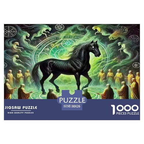 Pferd Puzzles 1000 Teile Schwer Puzzle Spielzeug Lernspiel Impossible Herausforderungsspielzeug Für Erwachsene Kinder 38x26cm/1000pcs von UNRXJZLVM