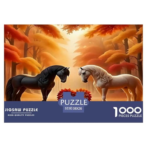 Pferd Puzzles 1000 Teile Schwer Puzzle Spielzeug Lernspiel Impossible Herausforderungsspielzeug Für Erwachsene Kinder 38x26cm/1000pcs von UNRXJZLVM