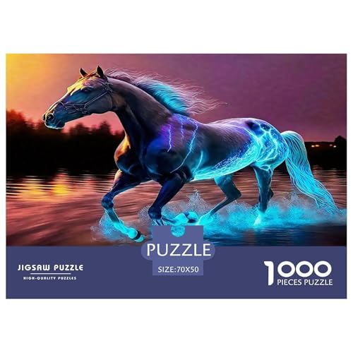 Pferd Puzzles 1000 Teile Schwer Puzzle Spielzeug Pädagogisches Spiel Impossible Herausforderungsspielzeug Für Erwachsene Kinder 70x50cm/1000pcs von UNRXJZLVM