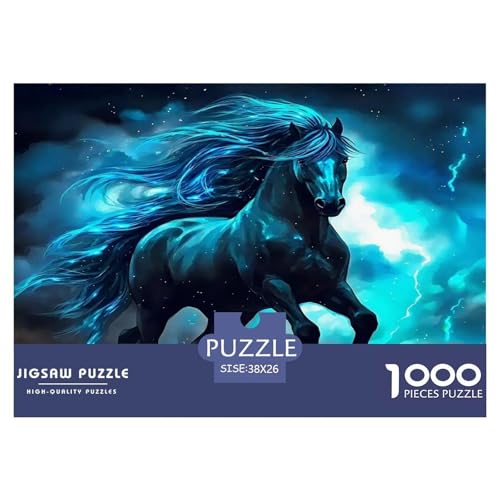 Pferd Puzzles 1000-teilige Schwer Puzzle Spielzeug Lernspiel Impossible Herausforderungsspielzeug Für Erwachsene Kinder 38x26cm/1000pcs von UNRXJZLVM