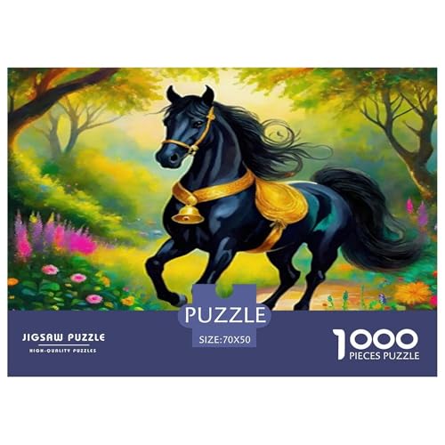 Pferd Puzzles 1000-teilige Schwer Puzzle Spielzeug Lernspiel Impossible Herausforderungsspielzeug Für Erwachsene Kinder 70x50cm/1000pcs von UNRXJZLVM