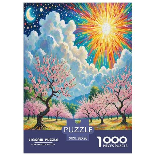 Pfirsichblüte Puzzle 1000 Teile Schwer Puzzle Spielzeug Pädagogisches Spiel Impossible Herausforderung Spielzeug Für Erwachsene Kinder 38x26cm/1000pcs von UNRXJZLVM