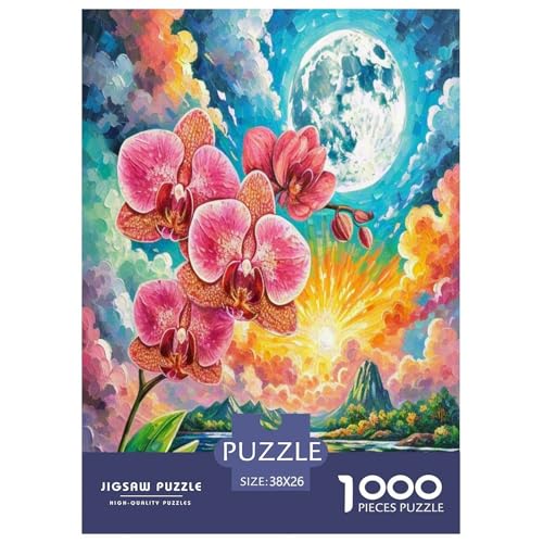 Phalaenopsis Orchideeee Puzzles 1000 Teile Schwer Puzzle Spielzeug Lernspiel Impossible Herausforderung Spielzeug Für Erwachsene Kinder 38x26cm/1000pcs von UNRXJZLVM
