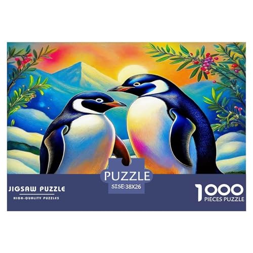 Pinguin Puzzle 1000-teilige Schwer Puzzle Spielzeug Lernspiel Impossible Herausforderungsspielzeug Für Erwachsene Kinder 38x26cm/1000pcs von UNRXJZLVM
