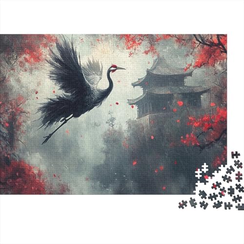 Red Crowned Kranich Puzzle 1000-teilige Schwer Puzzle Spielzeug Pädagogisches Spiel Impossible Herausforderungsspielzeug Für Erwachsene Und Kinder in Bewährter 1000pcs (75x50cm) von UNRXJZLVM