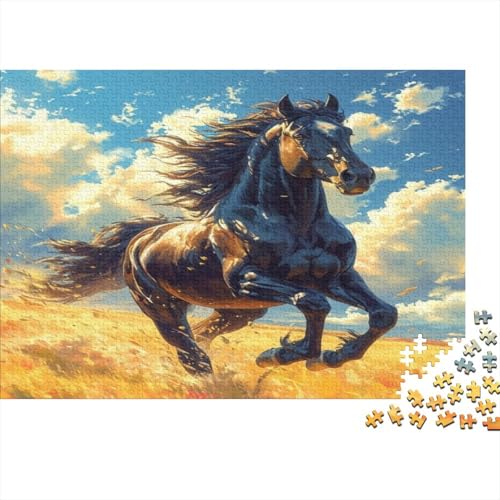 Retro Pferd 1000-teiliges Puzzle Für Erwachsene, Mini-Puzzle, Tolles Herausforderndes Puzzle, Schwieriges Mini-Puzzle Mit 1000 Teilen, HeimdekoRatteion, Kunsthandwerk 1000pcs (75x50cm) von UNRXJZLVM