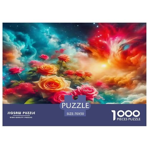 Rose Puzzle 1000 Teile Schwer Puzzle Spielzeug Lernspiel Impossible Herausforderung Spielzeug Für Erwachsene Und Kinder in Bewährter 70x50cm/1000pcs von UNRXJZLVM