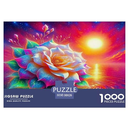 Rose Puzzle 1000 Teile Schwer Puzzle Spielzeug Lernspiel Impossible Herausforderungsspielzeug Für Erwachsene Kinder 38x26cm/1000pcs von UNRXJZLVM