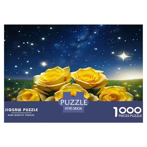 Rose Puzzle 1000 Teile Schwer Puzzle Spielzeug Lernspiel Impossible Herausforderungsspielzeug Für Erwachsene Kinder 38x26cm/1000pcs von UNRXJZLVM