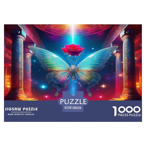 Rose Puzzle 1000 Teile Schwer Puzzle Spielzeug Lernspiel Impossible Herausforderungsspielzeug Für Erwachsene Kinder 38x26cm/1000pcs von UNRXJZLVM
