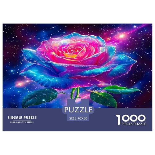 Rose Puzzle 1000 Teile Schwer Puzzle Spielzeug Lernspiel Impossible Herausforderungsspielzeug Für Erwachsene Kinder 70x50cm/1000pcs von UNRXJZLVM