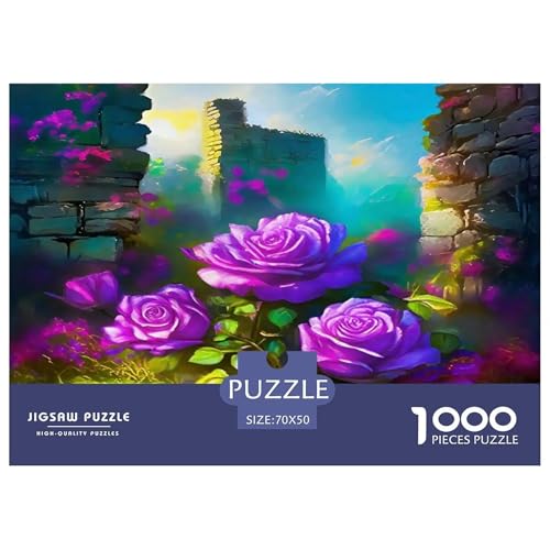 Rose Puzzle 1000 Teile Schwer Puzzle Spielzeug Pädagogisches Spiel Impossible Herausforderungsspielzeug Für Erwachsene Kinder 70x50cm/1000pcs von UNRXJZLVM