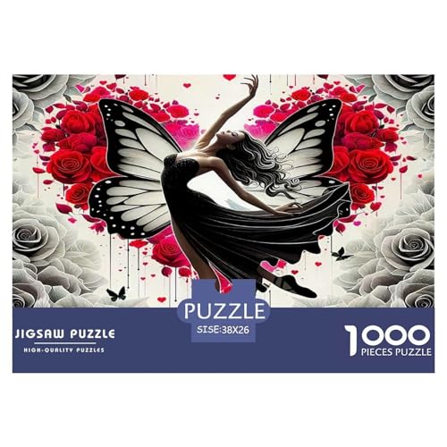 Rose Puzzle 1000-teilige Schwer Puzzle Spielzeug Lernspiel Impossible Herausforderung Spielzeug Für Erwachsene Kinder 38x26cm/1000pcs von UNRXJZLVM