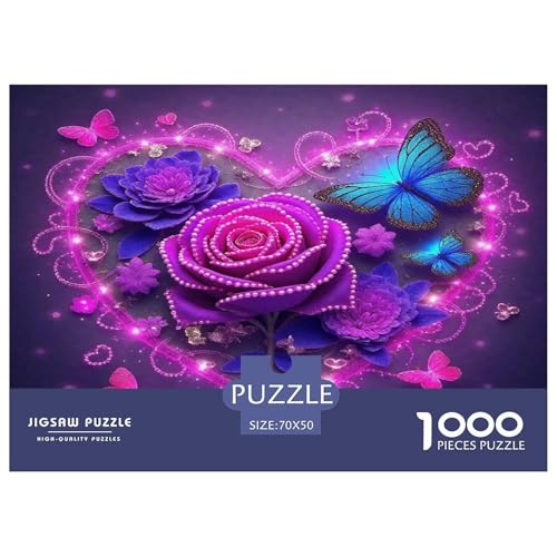 Rose Puzzle 1000-teilige Schwer Puzzle Spielzeug Lernspiel Impossible Herausforderung Spielzeug Für Erwachsene Kinder 70x50cm/1000pcs von UNRXJZLVM
