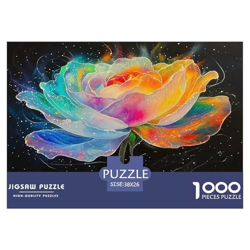 Rose Puzzle 1000-teilige Schwer Puzzle Spielzeug Lernspiel Impossible Herausforderungsspielzeug Für Erwachsene Kinder 38x26cm/1000pcs von UNRXJZLVM