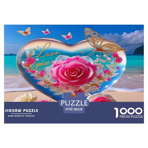Rose Puzzle 1000-teilige Schwer Puzzle Spielzeug Pädagogisches Spiel Impossible Herausforderungsspielzeug Für Erwachsene Kinder 38x26cm/1000pcs von UNRXJZLVM
