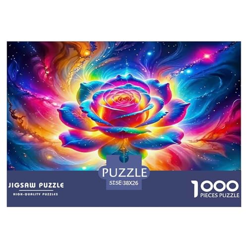 Rose Puzzle 1000-teilige Schwer Puzzle Spielzeug Pädagogisches Spiel Impossible Herausforderungsspielzeug Für Erwachsene Kinder 38x26cm/1000pcs von UNRXJZLVM