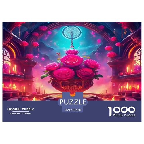 Rose Puzzle 1000-teilige Schwer Puzzle Spielzeug Pädagogisches Spiel Impossible Herausforderungsspielzeug Für Erwachsene Kinder 70x50cm/1000pcs von UNRXJZLVM