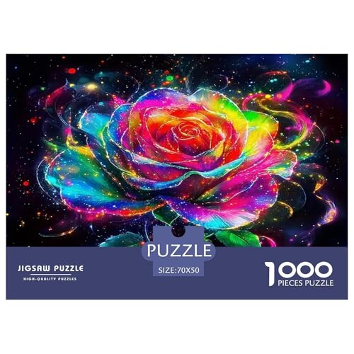 Rose Puzzle 1000-teilige Schwer Puzzle Spielzeug Pädagogisches Spiel Impossible Herausforderungsspielzeug Für Erwachsene Kinder 70x50cm/1000pcs von UNRXJZLVM