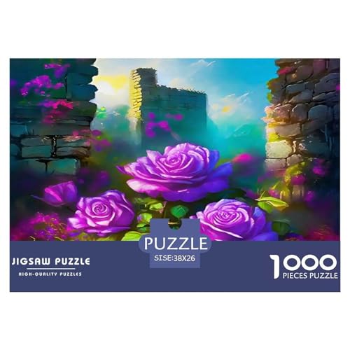 Rose Puzzles 1000 Teile Schwer Puzzle Spielzeug Lernspiel Impossible Herausforderung Spielzeug Für Erwachsene Kinder 38x26cm/1000pcs von UNRXJZLVM