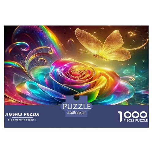 Rose Puzzles 1000 Teile Schwer Puzzle Spielzeug Lernspiel Impossible Herausforderungsspielzeug Für Erwachsene Kinder 38x26cm/1000pcs von UNRXJZLVM