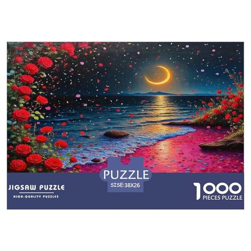 Rose Puzzles 1000 Teile Schwer Puzzle Spielzeug Lernspiel Impossible Herausforderungsspielzeug Für Erwachsene Kinder 38x26cm/1000pcs von UNRXJZLVM
