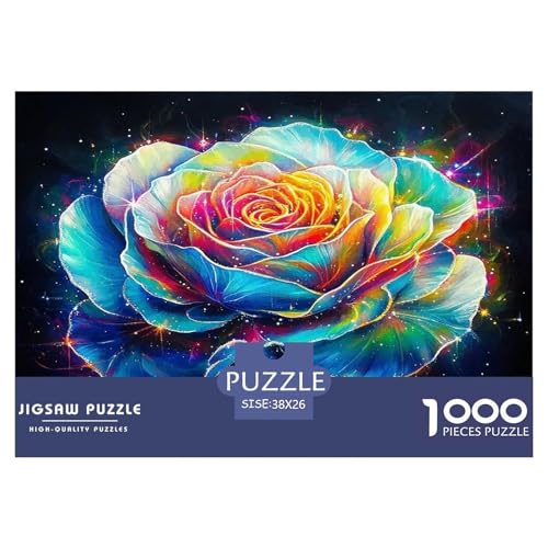 Rose Puzzles 1000 Teile Schwer Puzzle Spielzeug Lernspiel Impossible Herausforderungsspielzeug Für Erwachsene Kinder 38x26cm/1000pcs von UNRXJZLVM